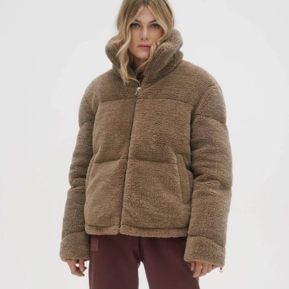 Noize Jackets & Blazers - NOIZE Kamala Short-Length Faux Sherpa Puffer